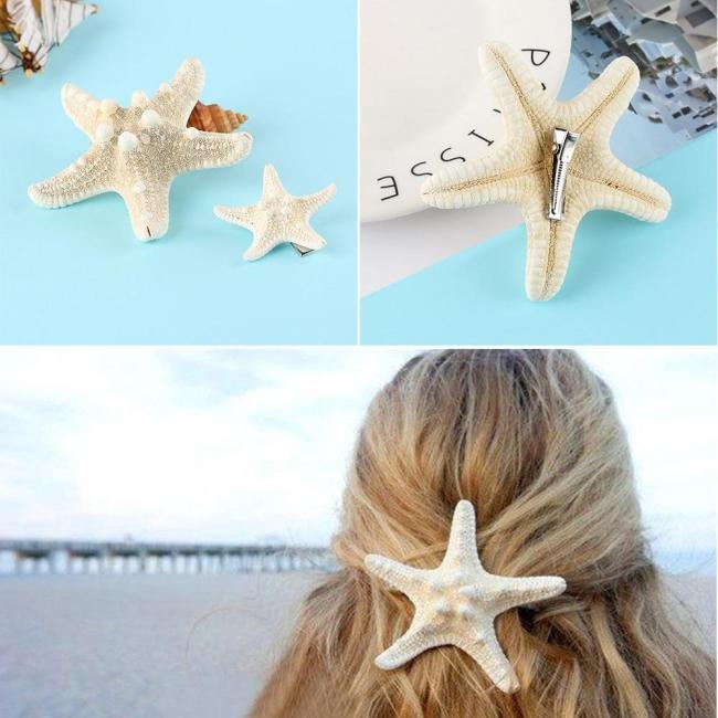 1/2 Pcs  Fashion Lady Hair Clips Women Girls Elegant Starfish Sea Star Hairpins Girls Summer Beach Barrettes Hair Accessories