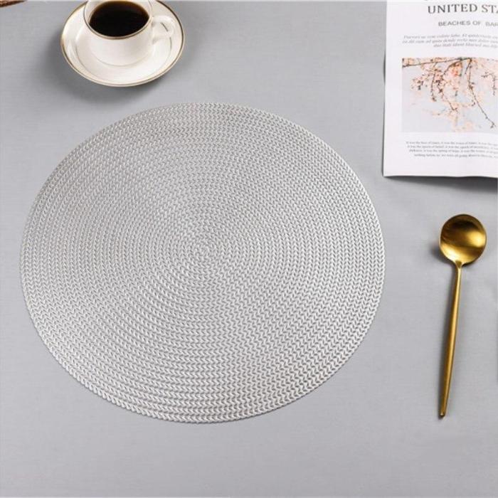 Round PVC Placemat Kitchen Dining Table Mats Steak Pad Anti-scalding Insulation Pads INS Nordic Hotel Restaurant Home Decor
