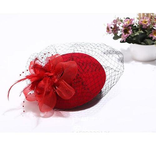 Romantic Women Bridal Hats and Fascinators Pearl Beaded Wedding Hat Black Bridal Party Gifts Veil Hair With Comb
