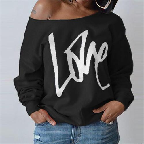 Fashion Letter Print Long Sleeve Sweater