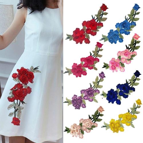 3D Flowers Embroidered Patches Sew On Appliques For Clothing Jacket Jeans Patch For Clothes Stickers Decor Patching Accessory