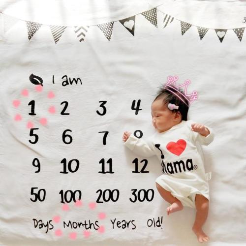 Baby Monthly Growth Milestone Blanket Photography Requirements Background Towel Memory Carpet