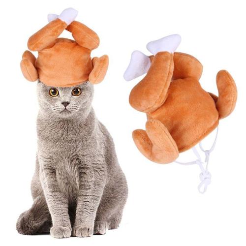 Cat Chicken Leg Cap Pet Kitten Cosplay Costumes Hat Christmas Holiday Cute Decor