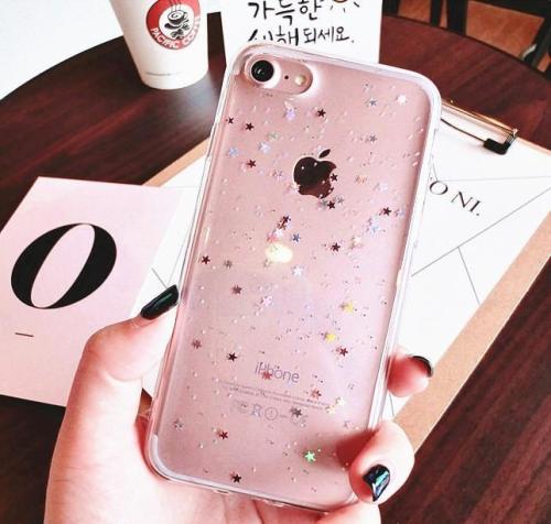 Star Heart Shape Glitter Phone Case