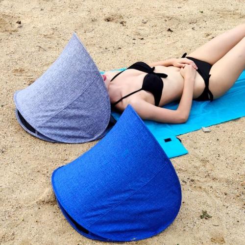 Beach Face Tent Umbrella + Air Pillow Outdoor Portable Small Awning Ultra-light Folding UV Protection Sun Shelter & Air Cushion
