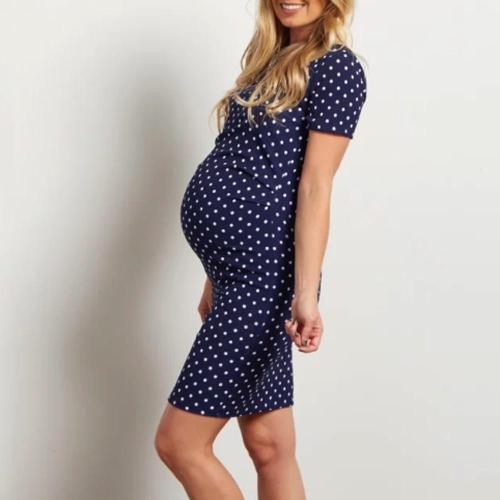 Pregnant Woman Wave Short Sleeve Multi-function Dress Fashion Dress Summer Sleeveless Maternity Dresses for Feeding