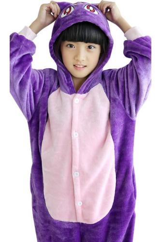 Kids Christmas Pajamas Purple Cat Animal Costumes Onesie