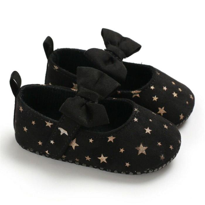 Hot Toddler Girl Crib Shoes Newborn Baby Girls Boys Bowknot Soft Sole Dot Print Casual Shoes
