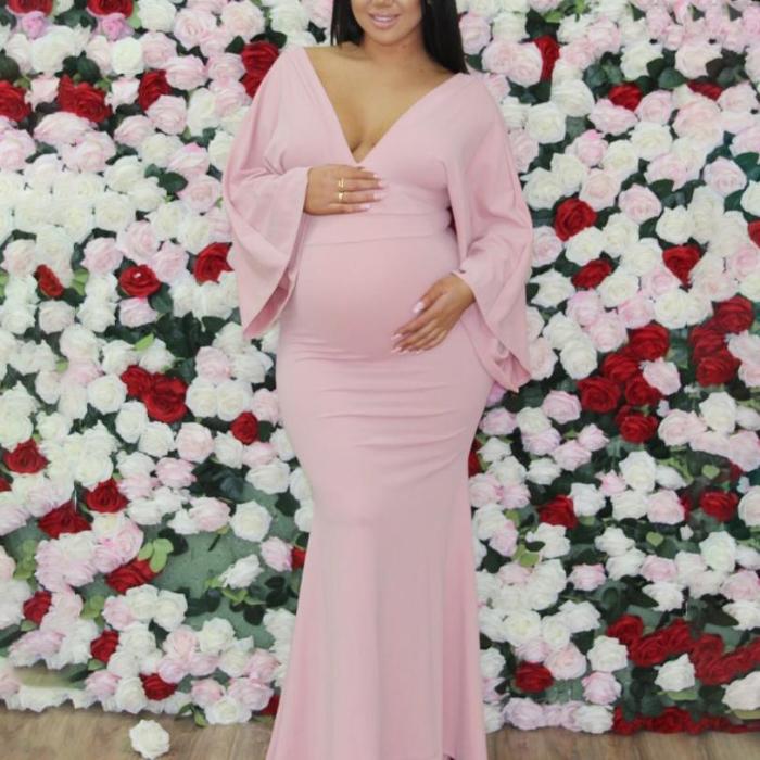 Maternity Angel Gown - Blush Pink