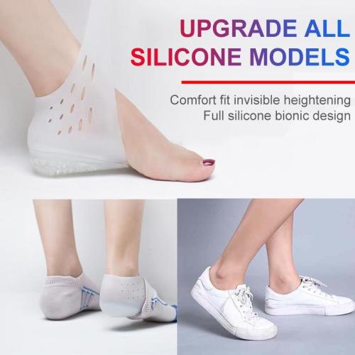 2019 NEW Unisex Invisible Height Increase Socks Heel Pads Silicone Insoles Foot Massage Pain Relieve Pads Hot Sales