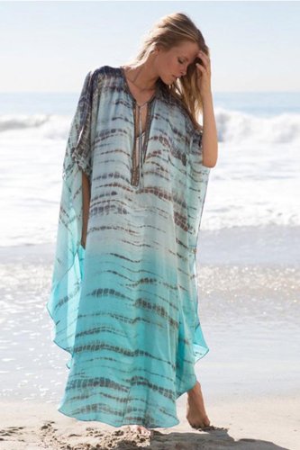 Beach Dress, Cover Up, Kaftan, Chiffon Tie Dye