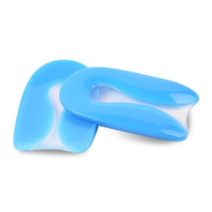 1Pair Foot Pain Relief  Silicone Gel U-Shape Plantar Fasciitis Heel Protector Heel Spur Cushion Pad Shoe Insert Insole Men Women