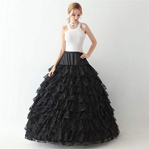 Colorful Lace Petticoat Floor Length Long Ball Gown Underskirt Without Hoop 9 Layers Women Crinoline Bridal 2020