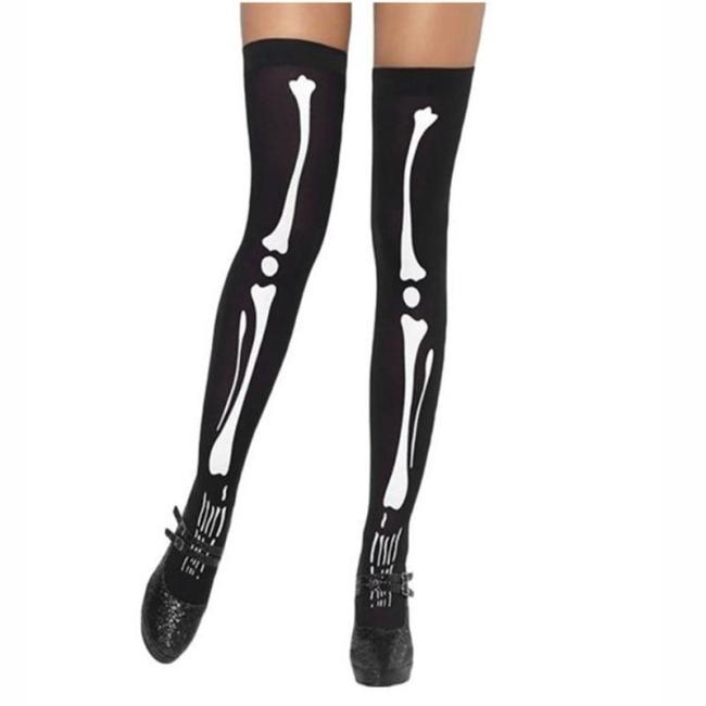 Halloween Skeleton Woman socks Prom party Dress up bone sock  Ghost Festival cosplay Over the knee sockings Fashion trendy