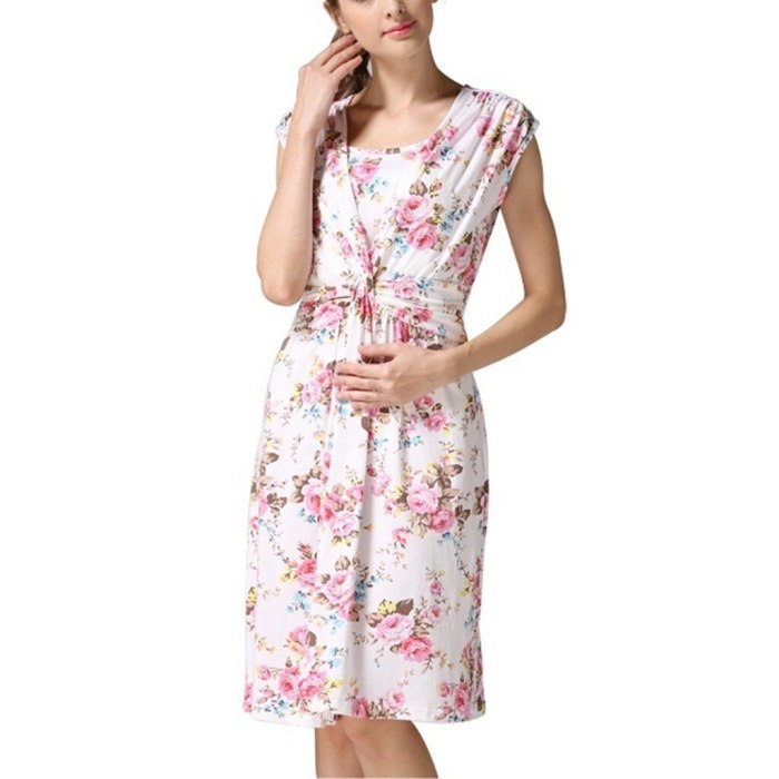 2020 maternity dresses Summer Women's Pregnancy Sleeveless Floral Print Breastfeeding Dresses For Pregnant Nursing Sundress