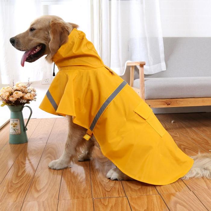 Reflective tape large dog raincoat dog coat pet clothes dog raincoat teddy bear big dog rain coat factory direct sale XS-XXXL