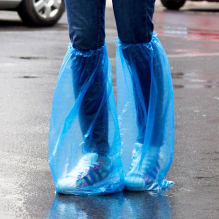 5 Pairs Plastic Disposable Rain Shoe Covers High Quality Waterproof Thick High-Top Anti-Slip Rainproof Shoe Covers