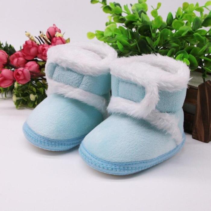 Warm Newborn Toddler Boots Winter First Walkers baby Girls Boys Shoes Soft Sole Fur Snow Booties for 0-18M