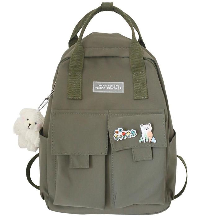 Kawaii Girl Harajuku Backpack Badge Fashion Book Ladies School Bag