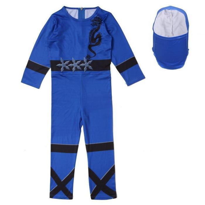 Kids Ninja Costume Boys Halloween Bodysuit Outfit Multiple Color