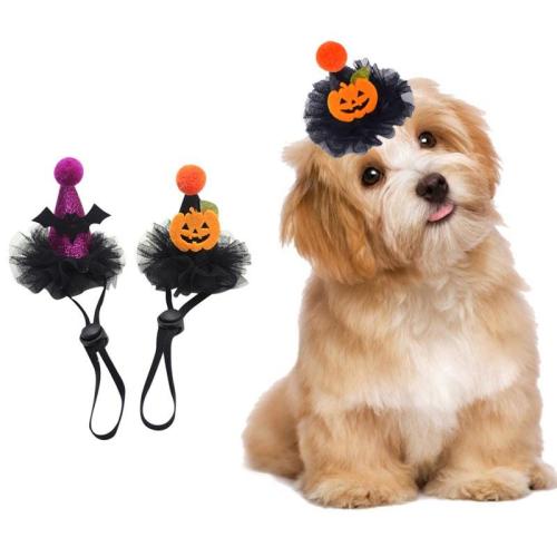 Cute Hat Pet Halloween Party Dog Headpiece Cat Costume Cap With Adjustable Strap Cosplay Headwear For Pet Cat Dog Accessories