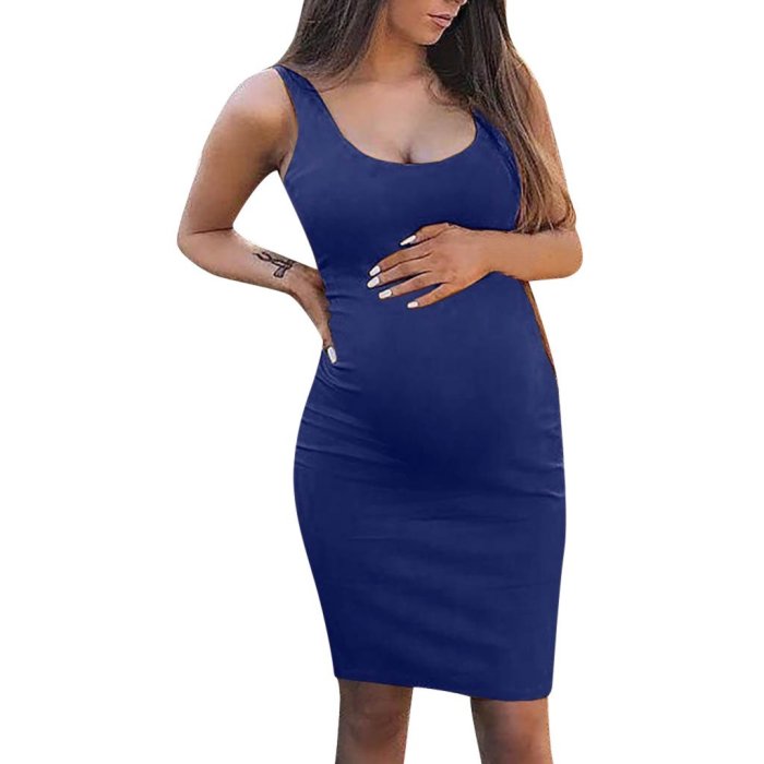 2020 maternity dresses summer Women sexy Sleeveless Bandage Pregnancy Maternity dress for pregnant Solid Sexy Vest Dress Straps