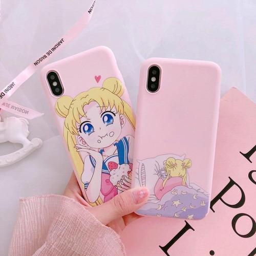Cute Kawaii Japanese Anime Cartoon Sailor Moon Pink Phone Case