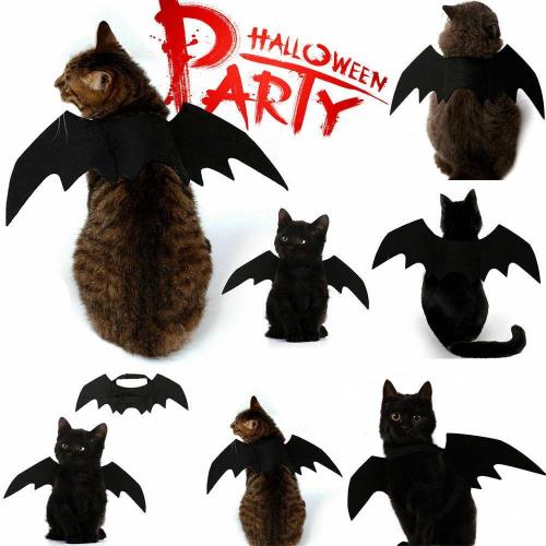 2020 New Halloween Pet Dog Costumes Clothing Black Bat Wings Pet Gift Dress Vampire Black Cute Fancy Halloween Pet Costumes