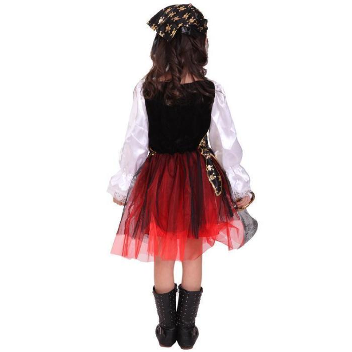 Adorable Little Girls Halloween Costume Party Cosplay Dress Caribbean Pirate Princess Outfit Dress