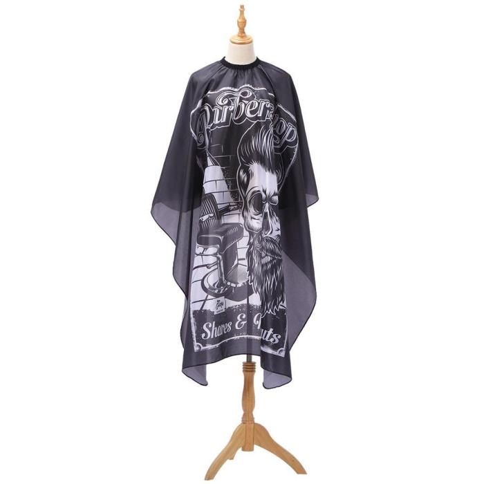 Haircut Hairdressing Barber Cloth Skull Man Pattern Apron Polyester Cape Hair Styling Design Supplies Salon Barber Gown