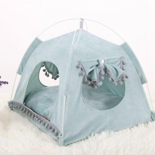 S-XL Dog Cat Soft Puppy Cushion Pads Pet Kennel House Pet Cat Dog Summer Nest Tent Ultra-soft Fabric Pet Sleeping Bed For S/M/L