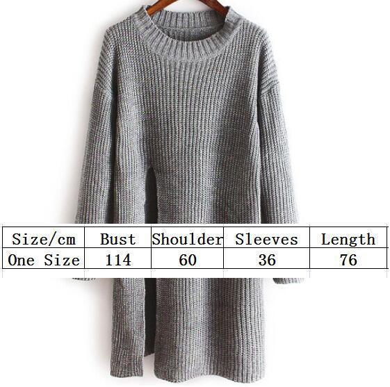 Loose Irregular Side Splitting Knitting Sweater