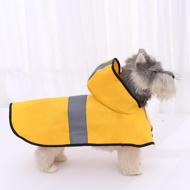 Dog Clothes Teddy Rain Coat Waterproof Poncho Cape Large Pet Yellow Raincoat Grey Reflective Stripe Clothes Jacket Medium Large