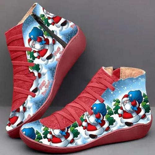 Christmas Flat Heel Casual Women's Boots