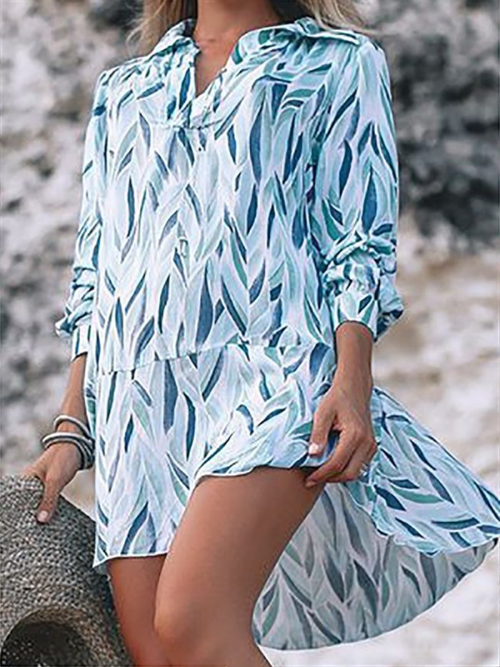 Casual Printed Colour Loose Vacation Dresses