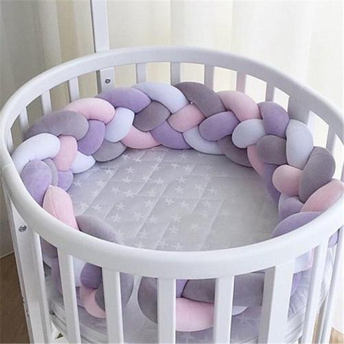 1M/2M/3M Baby Braided Crib Bumpers Knot Pillow Cushion, Four Tied Newborn Nursery bedding,Cot Room Dector