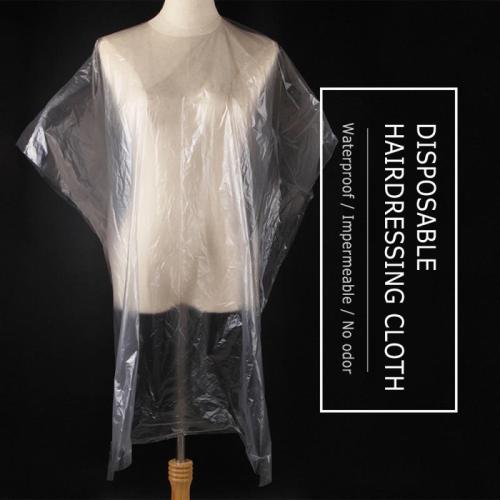 50pcs Disposable Hairdressing Shawl Perm Dyed Hair Cape Gown Hair Coloring Capes Transparent Scarf Waterproof Membrane Cloth