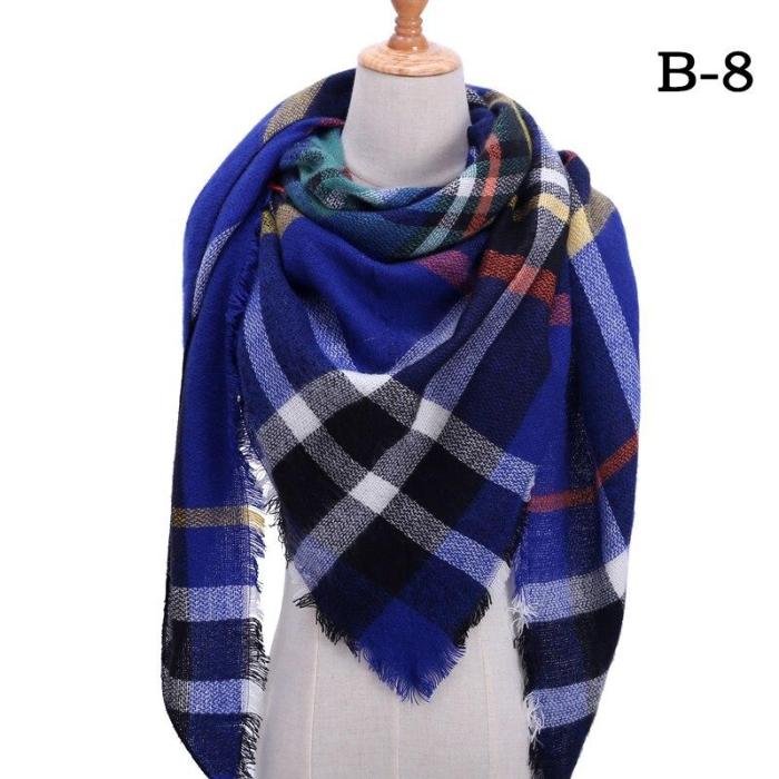 2020 Women Cashmere Winter Scarf Knit Pashmina Bandana Plaid Female Warm Triangle Scarves Blanket Shawls and Wraps Bufanda