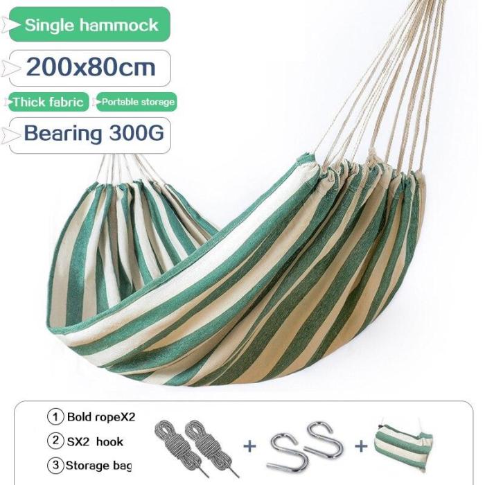 Hammock outdoor single widening swing student indoor bedroom dormitory thick canvas camping anti-rollover hanging chair200X100cm