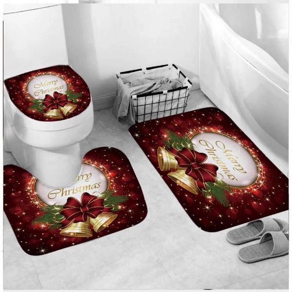 Christmas Shower Curtains for Bathroom Funny Christmas Decorations Bathroom Set