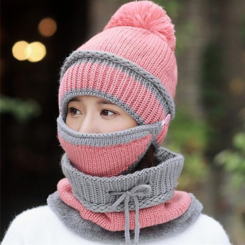 3 Pieces Winter Beanie Hat Scarf and Mask Set