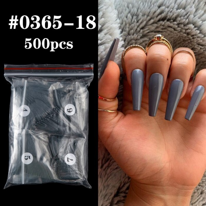 500pcs Colorful False Nails Tips Coffin Nails