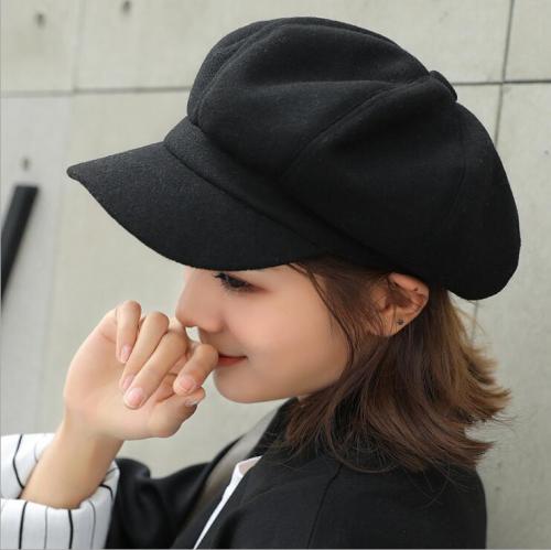 Women wool  Beret Octagonal Cap Hats