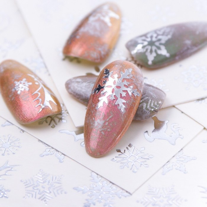16pc/set Winter Xmas Stickers For Nails DIY Nail foil