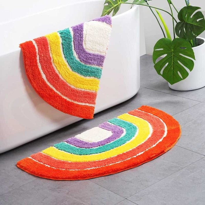 Semicircle Carpet Plush Rug Non Slip Foot Mat