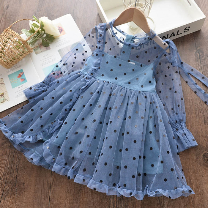 Baby girls Princess Dress Sleeveless Dots Clothes