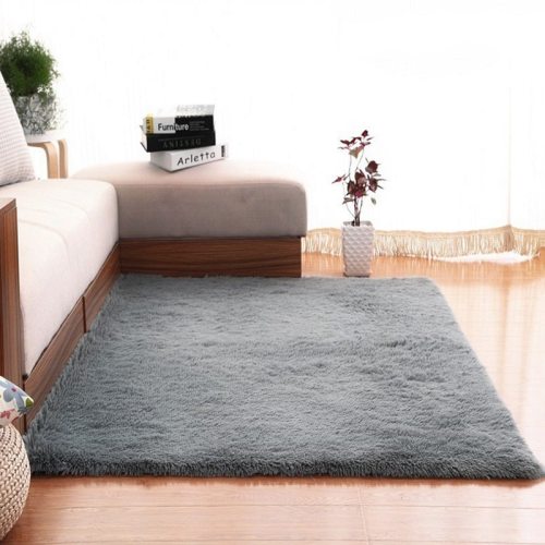Rectangle Carpet Mat Fluffy Rugs Anti-Skid Shaggy Area Rugs
