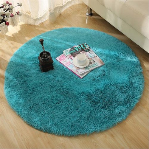 Fluffy Round Rug Carpets Room Decor Faux Fur Rugs