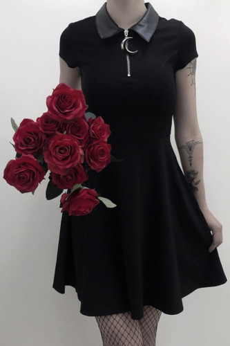 Goth Dark Grunge Aesthetic Vintage Pleated Party Dresses