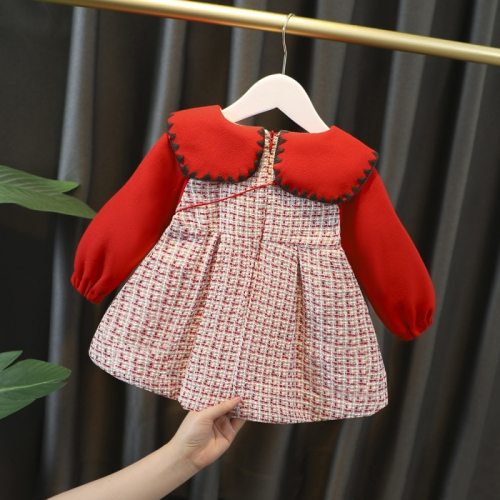 Peter pan Collar Baby Girl Plaid Dress